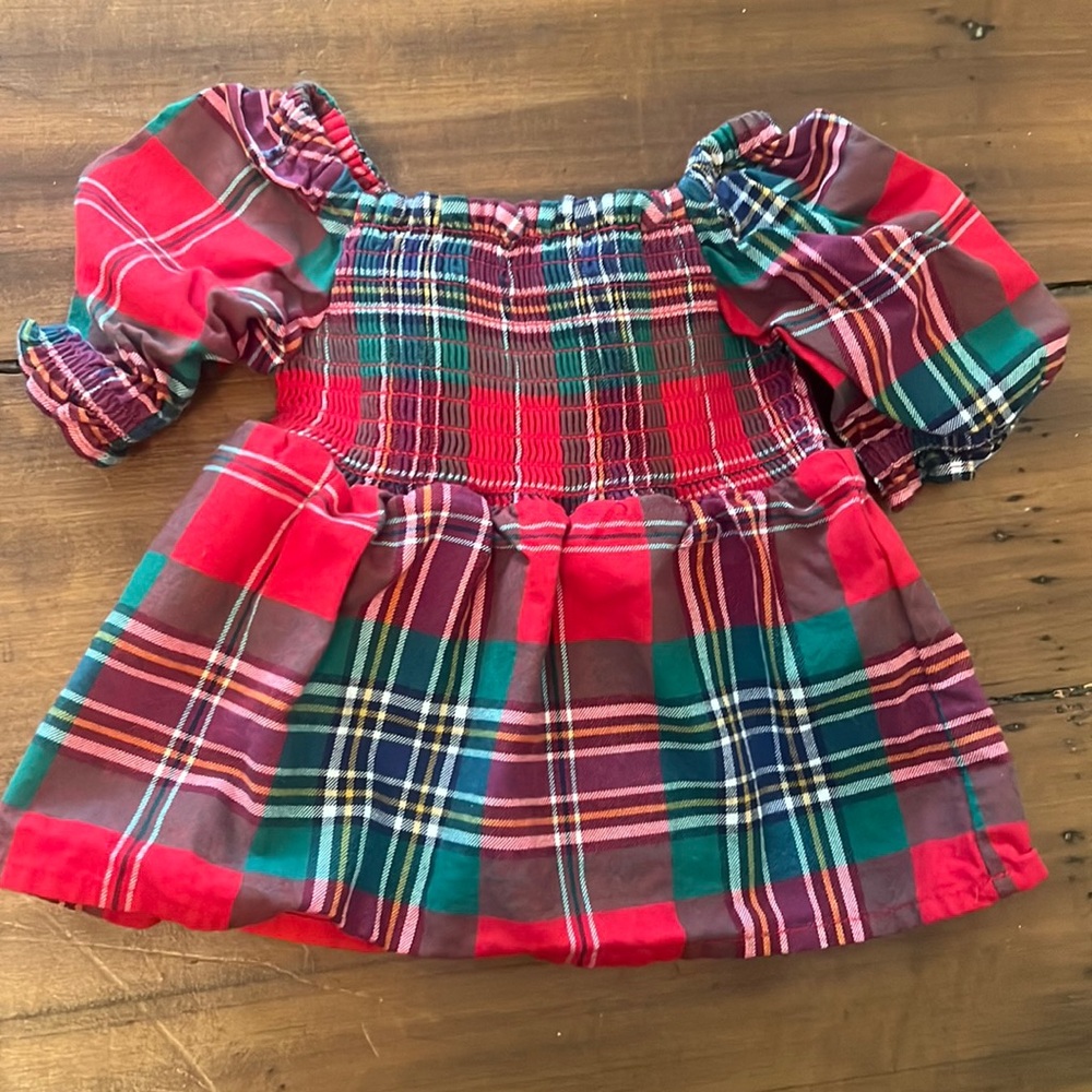 Janie and Jack red plaid top